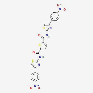 molecular formula C24H14N6O6S3 B2695443 N2,N5-bis(4-(4-nitrophenyl)thiazol-2-yl)thiophene-2,5-dicarboxamide CAS No. 476355-41-6
