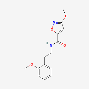 molecular formula C14H16N2O4 B2695444 3-methoxy-N-(2-methoxyphenethyl)isoxazole-5-carboxamide CAS No. 1428357-98-5