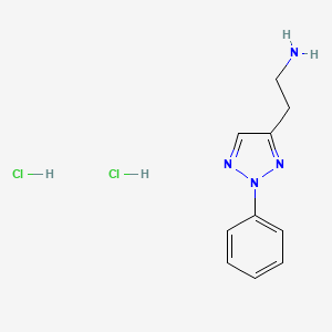 molecular formula C10H14Cl2N4 B2695452 2-(2-phenyl-2H-1,2,3-triazol-4-yl)ethan-1-amine dihydrochloride CAS No. 1955554-32-1