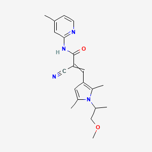 molecular formula C20H24N4O2 B2695454 2-cyano-3-[1-(1-methoxypropan-2-yl)-2,5-dimethyl-1H-pyrrol-3-yl]-N-(4-methylpyridin-2-yl)prop-2-enamide CAS No. 1798417-00-1