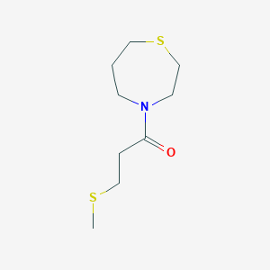 molecular formula C9H17NOS2 B2695461 3-Methylsulfanyl-1-(1,4-thiazepan-4-yl)propan-1-one CAS No. 1864524-93-5