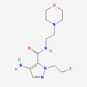 molecular formula C12H20FN5O2 B2695463 4-Amino-1-(2-fluoroethyl)-N-(2-morpholin-4-ylethyl)-1H-pyrazole-5-carboxamide CAS No. 2101199-96-4