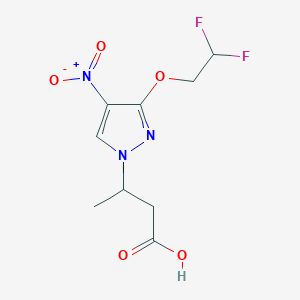 molecular formula C9H11F2N3O5 B2695474 3-[3-(2,2-difluoroethoxy)-4-nitro-1H-pyrazol-1-yl]butanoic acid CAS No. 1856096-89-3