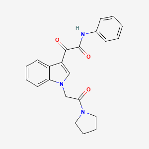 molecular formula C22H21N3O3 B2695478 2-氧代-2-[1-(2-氧代-2-吡咯啶-1-基乙基)吲哚-3-基]-N-苯乙酰胺 CAS No. 872849-25-7