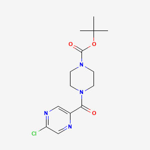 molecular formula C14H19ClN4O3 B2695481 Tert-butyl 4-(5-chloropyrazine-2-carbonyl)piperazine-1-carboxylate CAS No. 1049025-93-5