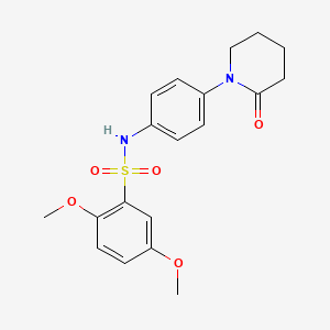 molecular formula C19H22N2O5S B2695490 2,5-二甲氧基-N-(4-(2-氧代-哌啶-1-基)苯基)苯磺酰胺 CAS No. 941982-82-7