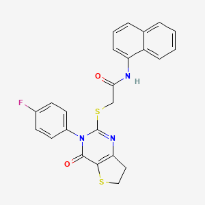 molecular formula C24H18FN3O2S2 B2695491 2-[[3-(4-氟苯基)-4-氧代-6,7-二氢噻吩并[3,2-d]嘧啶-2-基]硫代]-N-萘-1-基乙酰胺 CAS No. 687561-75-7