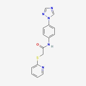2-pyridin-2-ylsulfanyl-N-[4-(1,2,4-triazol-1-yl)phenyl]acetamide