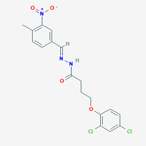 molecular formula C18H17Cl2N3O4 B269550 4-(2,4-dichlorophenoxy)-N'-[(E)-(4-methyl-3-nitrophenyl)methylidene]butanehydrazide 