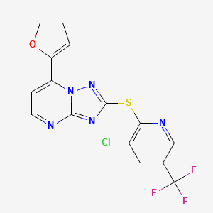 2-{[3-Chloro-5-(trifluoromethyl)-2-pyridinyl]sulfanyl}-7-(2-furyl)[1,2,4]triazolo[1,5-a]pyrimidine