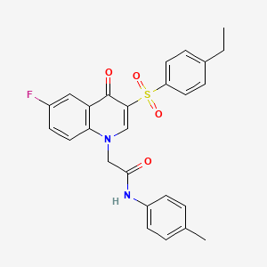 molecular formula C26H23FN2O4S B2695507 2-(3-((4-ethylphenyl)sulfonyl)-6-fluoro-4-oxoquinolin-1(4H)-yl)-N-(p-tolyl)acetamide CAS No. 895650-21-2