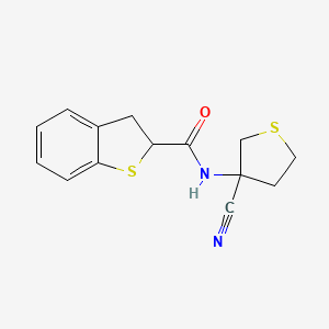 molecular formula C14H14N2OS2 B2695509 N-(3-Cyanothiolan-3-YL)-2,3-dihydro-1-benzothiophene-2-carboxamide CAS No. 1394770-70-7