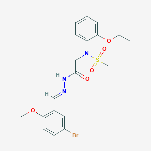 molecular formula C19H22BrN3O5S B269551 N-{2-[2-(5-bromo-2-methoxybenzylidene)hydrazino]-2-oxoethyl}-N-(2-ethoxyphenyl)methanesulfonamide 