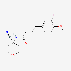 molecular formula C17H21FN2O3 B2695515 N-(4-氰基氧杂杂环己烷-4-基)-4-(3-氟-4-甲氧基苯基)丁酰胺 CAS No. 1436113-59-5