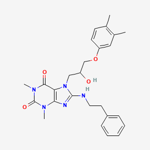 molecular formula C26H31N5O4 B2695516 7-(3-(3,4-二甲基苯氧基)-2-羟基丙基)-1,3-二甲基-8-(苯乙基氨基)-1H-嘧啶-2,6(3H,7H)-二酮 CAS No. 923140-62-9