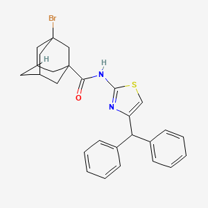molecular formula C27H27BrN2OS B2695530 N-(4-benzhydryl-1,3-thiazol-2-yl)-3-bromoadamantane-1-carboxamide CAS No. 391220-61-4