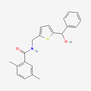 molecular formula C21H21NO2S B2695532 N-((5-(hydroxy(phenyl)methyl)thiophen-2-yl)methyl)-2,5-dimethylbenzamide CAS No. 1797142-89-2