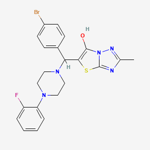 molecular formula C22H21BrFN5OS B2695533 5-((4-Bromophenyl)(4-(2-fluorophenyl)piperazin-1-yl)methyl)-2-methylthiazolo[3,2-b][1,2,4]triazol-6-ol CAS No. 851809-76-2