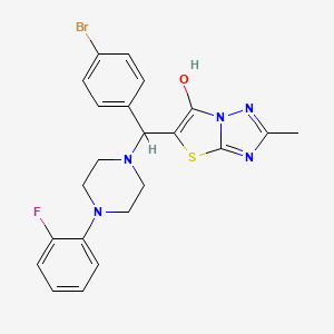 molecular formula C22H21BrFN5OS B2695533 5-((4-溴苯基)(4-(2-氟苯基)哌嗪-1-基)甲基)-2-甲基噻唑并[3,2-b][1,2,4]三唑-6-醇 CAS No. 851809-76-2