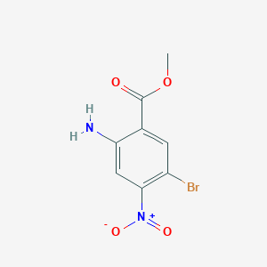 molecular formula C8H7BrN2O4 B2695538 2-Amino-5-bromo-4-nitro-benzoic acid methyl ester CAS No. 174566-52-0