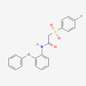 molecular formula C20H16FNO4S B2695539 2-(4-氟苯基)磺酰-N-(2-苯氧基苯基)乙酰胺 CAS No. 895480-48-5