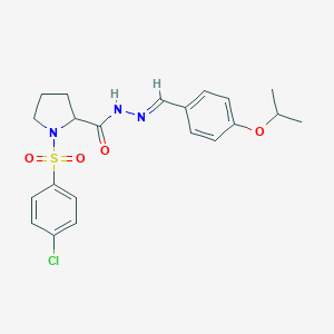 molecular formula C21H24ClN3O4S B269554 1-[(4-chlorophenyl)sulfonyl]-N'-(4-isopropoxybenzylidene)-2-pyrrolidinecarbohydrazide 