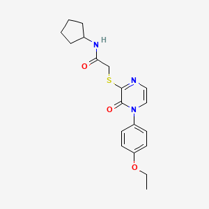 N-cyclopentyl-2-[4-(4-ethoxyphenyl)-3-oxopyrazin-2-yl]sulfanylacetamide