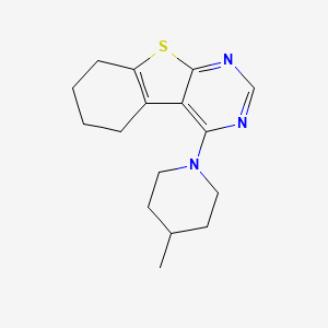molecular formula C16H21N3S B2695547 4-(4-Methylpiperidino)-5,6,7,8-tetrahydro[1]benzothieno[2,3-d]pyrimidine CAS No. 303793-38-6