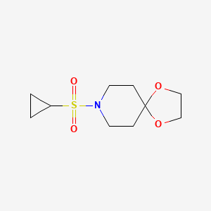 molecular formula C10H17NO4S B2695549 8-(Cyclopropylsulfonyl)-1,4-dioxa-8-azaspiro[4.5]decane CAS No. 1235077-59-4