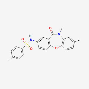 molecular formula C22H20N2O4S B2695554 N-(8,10-dimethyl-11-oxo-10,11-dihydrodibenzo[b,f][1,4]oxazepin-2-yl)-4-methylbenzenesulfonamide CAS No. 921898-98-8