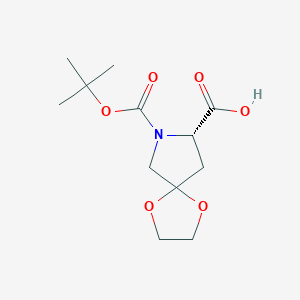 (8S)-7-[(2-Methylpropan-2-yl)oxycarbonyl]-1,4-dioxa-7-azaspiro[4.4]nonane-8-carboxylic acid