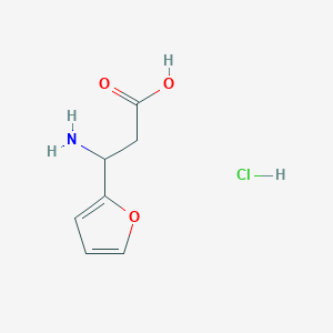 molecular formula C7H10ClNO3 B2695569 3-Amino-3-(furan-2-yl)propanoic acid hydrochloride CAS No. 2177263-70-4