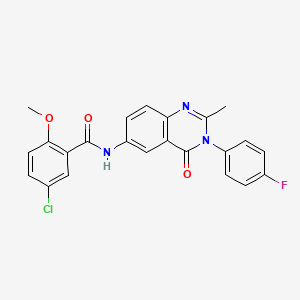 molecular formula C23H17ClFN3O3 B2695571 5-chloro-N-(3-(4-fluorophenyl)-2-methyl-4-oxo-3,4-dihydroquinazolin-6-yl)-2-methoxybenzamide CAS No. 1105207-77-9