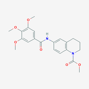 molecular formula C21H24N2O6 B269558 methyl 6-[(3,4,5-trimethoxybenzoyl)amino]-3,4-dihydro-1(2H)-quinolinecarboxylate 