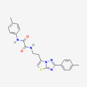 molecular formula C22H21N5O2S B2695584 N1-(对甲苯基)-N2-(2-(2-(对甲苯基)噻唑并[3,2-b][1,2,4]三唑-6-基)乙基)草酰胺 CAS No. 894030-50-3
