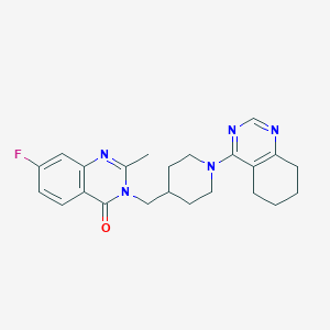 molecular formula C23H26FN5O B2695591 7-Fluoro-2-methyl-3-[[1-(5,6,7,8-tetrahydroquinazolin-4-yl)piperidin-4-yl]methyl]quinazolin-4-one CAS No. 2415543-14-3