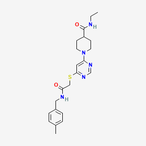 molecular formula C22H29N5O2S B2695595 1-(4-(苯甲酰氨基)苯甲酰)-N-(3-甲基丁基)脯氨酰胺 CAS No. 1189907-58-1