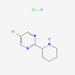 molecular formula C9H13BrClN3 B2695610 5-溴-2-(哌啶-2-基)嘧啶 盐酸盐 CAS No. 2126162-68-1
