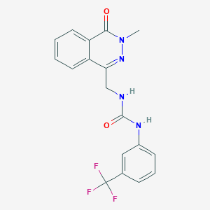 molecular formula C18H15F3N4O2 B2695615 1-((3-甲基-4-氧代-3,4-二氢邻苯酞-1-基)甲基)-3-(3-(三氟甲基)苯基)脲 CAS No. 1421583-48-3