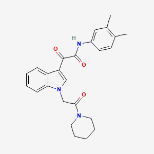 N-(3,4-dimethylphenyl)-2-oxo-2-[1-(2-oxo-2-piperidin-1-ylethyl)indol-3-yl]acetamide