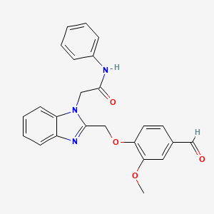 2-[2-[(4-formyl-2-methoxyphenoxy)methyl]benzimidazol-1-yl]-N-phenylacetamide