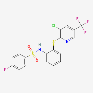 N-(2-{[3-chloro-5-(trifluoromethyl)-2-pyridinyl]sulfanyl}phenyl)-4-fluorobenzenesulfonamide