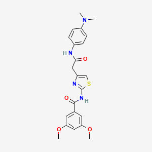 molecular formula C22H24N4O4S B2695655 N-(4-(2-((4-(二甲基氨基)苯基)氨基)-2-氧代乙基)噻唑-2-基)-3,5-二甲氧基苯甲酰胺 CAS No. 921519-49-5