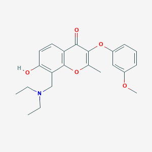 molecular formula C22H25NO5 B2695659 8-[(diethylamino)methyl]-7-hydroxy-3-(3-methoxyphenoxy)-2-methyl-4H-chromen-4-one CAS No. 848764-69-2