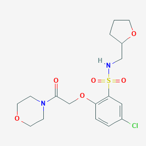 molecular formula C17H23ClN2O6S B269566 5-chloro-2-[2-(4-morpholinyl)-2-oxoethoxy]-N-(tetrahydro-2-furanylmethyl)benzenesulfonamide 