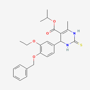 molecular formula C24H28N2O4S B2695665 Isopropyl 4-(4-(benzyloxy)-3-ethoxyphenyl)-6-methyl-2-thioxo-1,2,3,4-tetrahydropyrimidine-5-carboxylate CAS No. 328106-41-8
