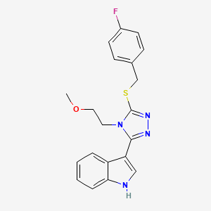 molecular formula C20H19FN4OS B2695680 3-(5-((4-fluorobenzyl)thio)-4-(2-methoxyethyl)-4H-1,2,4-triazol-3-yl)-1H-indole CAS No. 852145-16-5