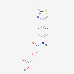molecular formula C14H14N2O4S B269569 (2-{[4-(2-Methyl-1,3-thiazol-4-yl)phenyl]amino}-2-oxoethoxy)acetic acid 