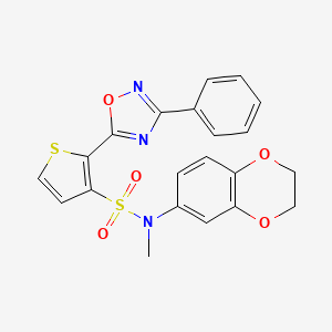 N-(2,3-dihydro-1,4-benzodioxin-6-yl)-N-methyl-2-(3-phenyl-1,2,4-oxadiazol-5-yl)thiophene-3-sulfonamide
