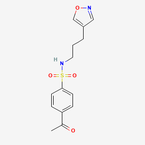 4-acetyl-N-(3-(isoxazol-4-yl)propyl)benzenesulfonamide